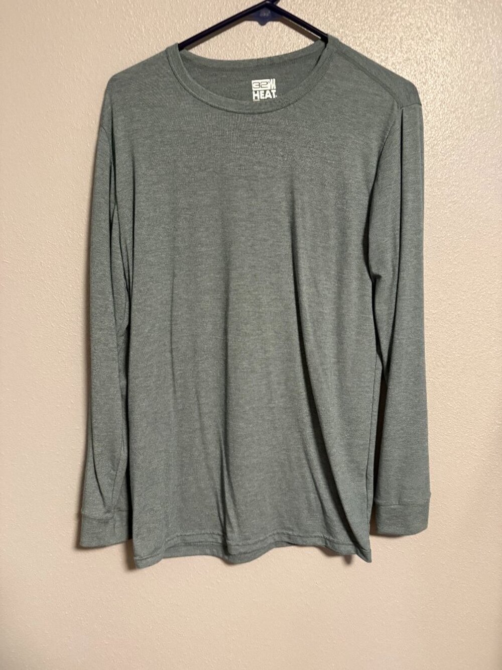Men's M Thermal Shirt, 32 Degrees Heather Green/ Sage, Silky/ Smooth Long Sleeve
